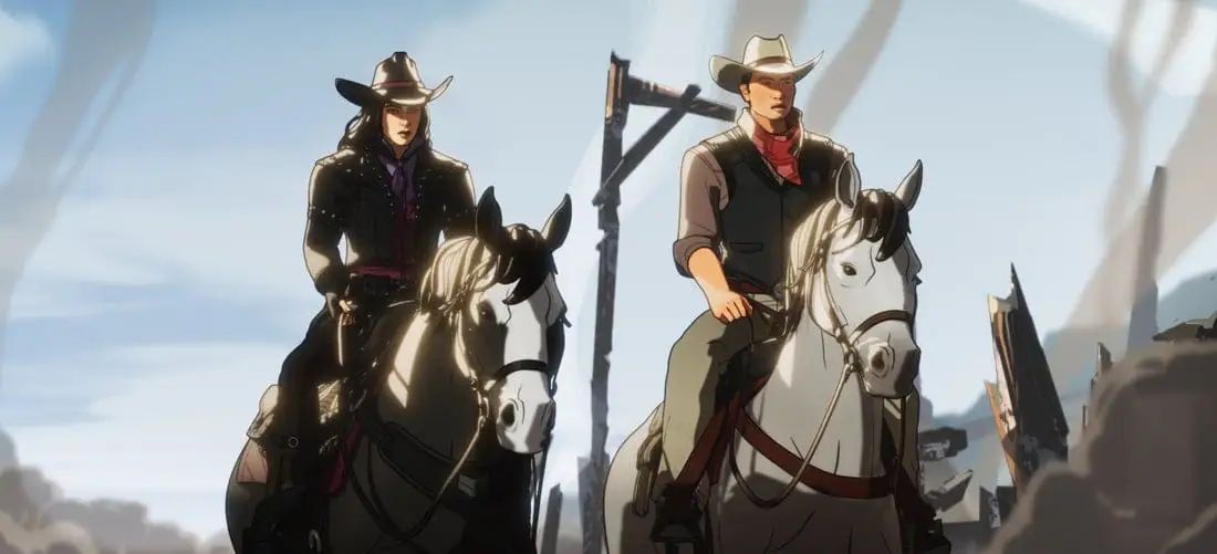 Kate and Shang on Horseback