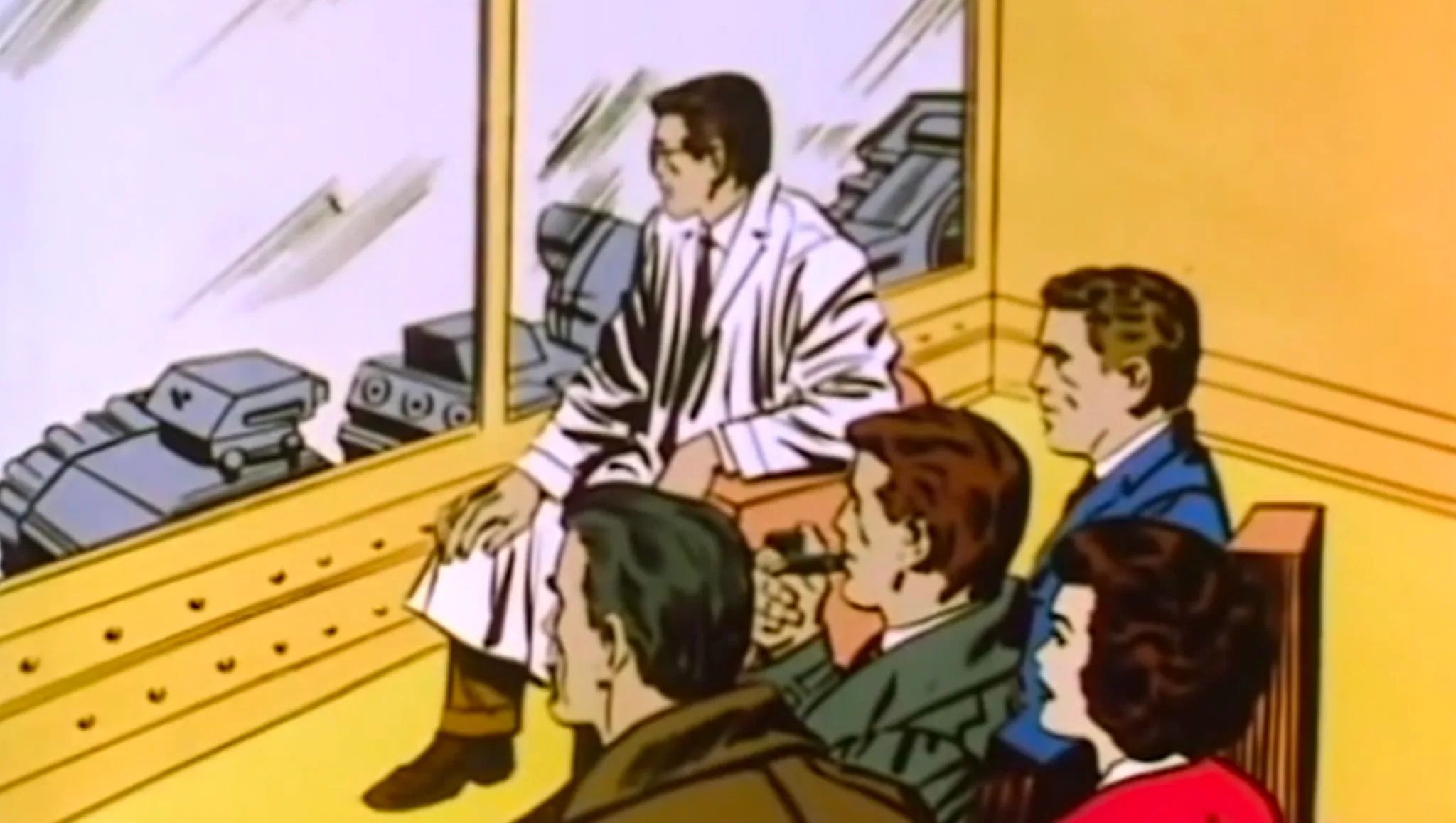 Dr Anderson in the viewing room