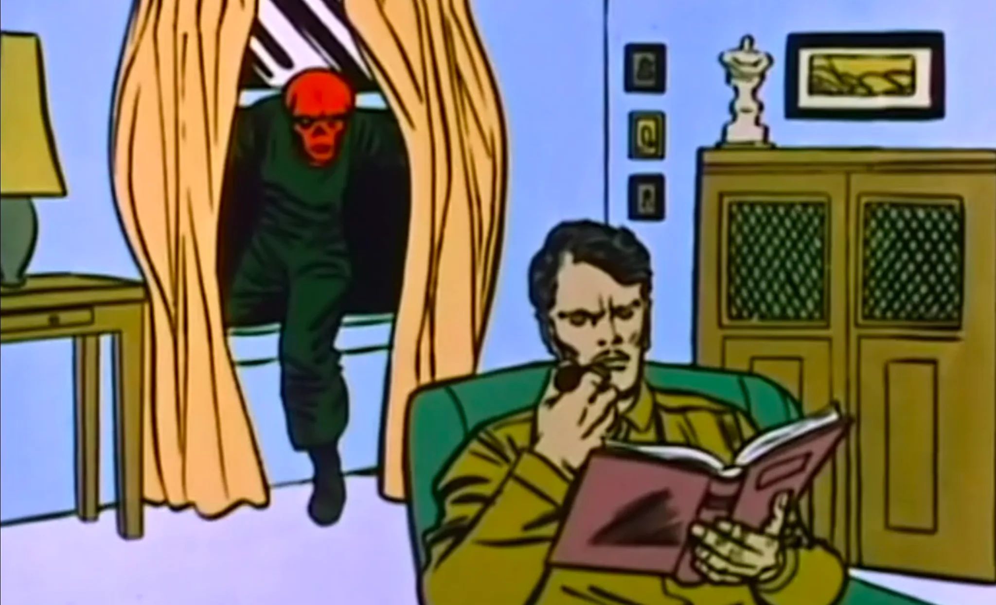 The Red Skull sneaks up on Major Corey