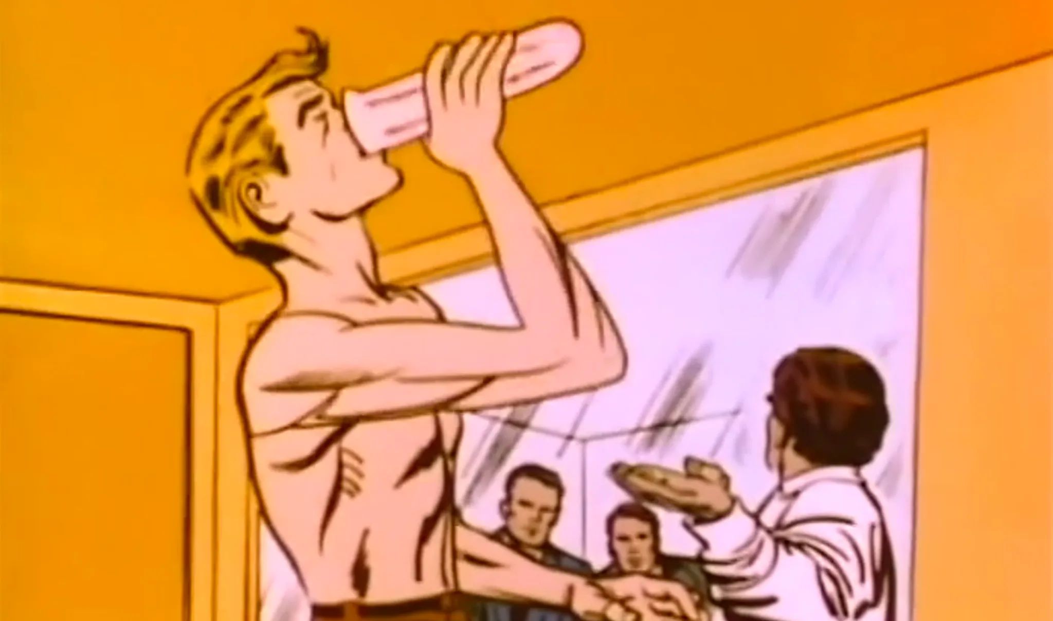 Steve Drinking the Formula-Dr Erskine