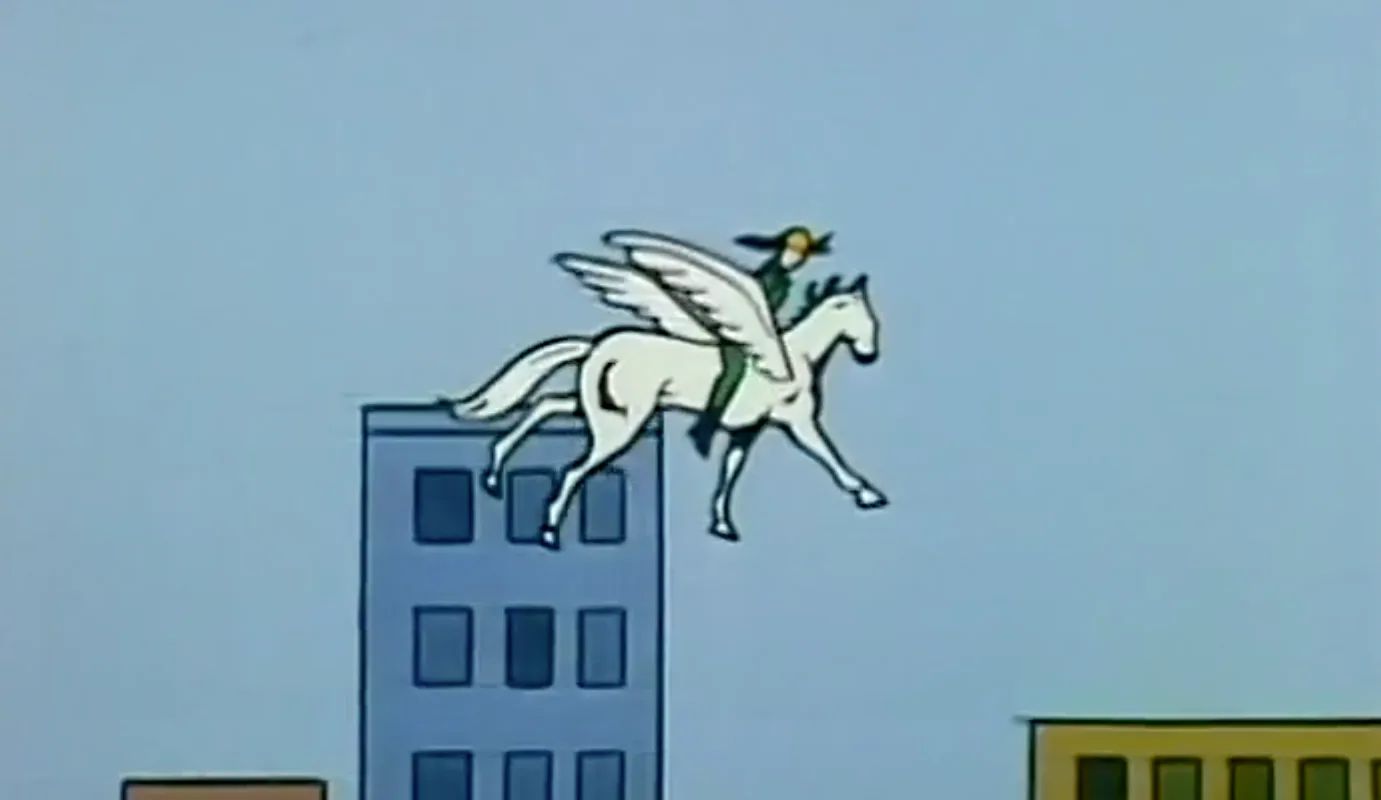 Loki Flees on a Pegasus