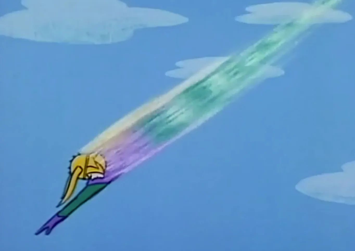 Loki Flys Like a Rainbow Bullet