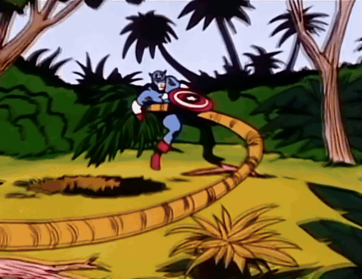 Cap Whacks Zemo And Gun With A Tree